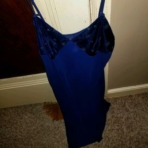 Avon blue sheer and velvet nightgown